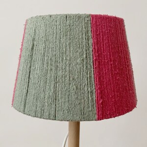 Small string table lampshade drum, or jazz lampshade, handwoven / handstrung with 100% animal friendly bourette silk for a bouclé look image 7