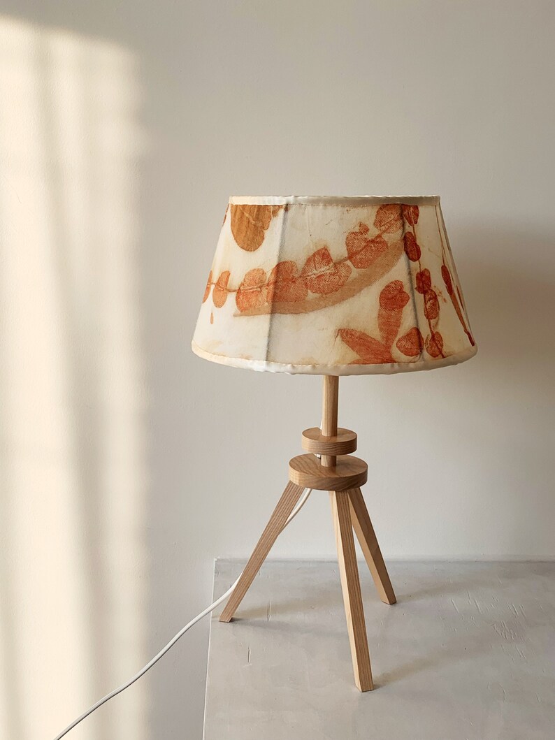 Ecoprinted table lampshade Poupée without stand image 1