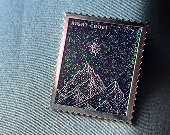 Official ACOTAR Night Court Stamp Pin - Hard Enamel Pin