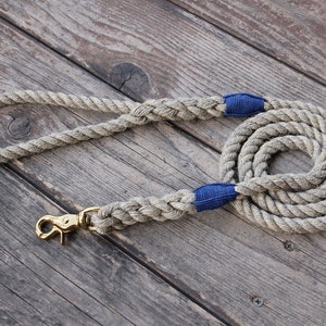 Just Hemp Rope Dog Leash Handmade, Natural Pet Leash, Rope Leash, Trigger Snap image 5