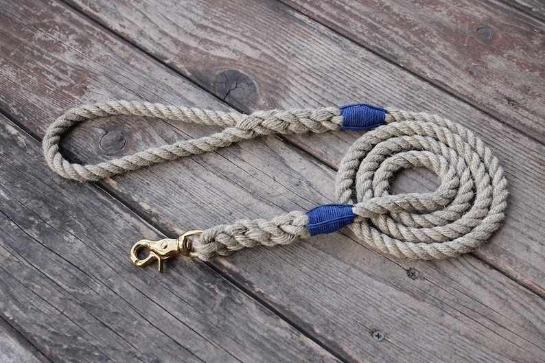 Just Hemp Rope Dog Leash Handmade, Natural Pet Leash, Rope Leash, Trigger Snap image 5