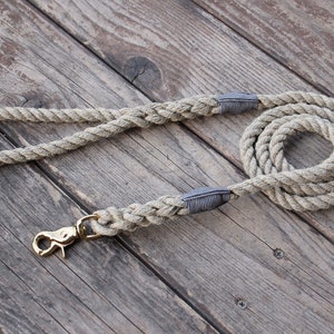 Just Hemp Rope Dog Leash Handmade, Natural Pet Leash, Rope Leash, Trigger Snap image 4