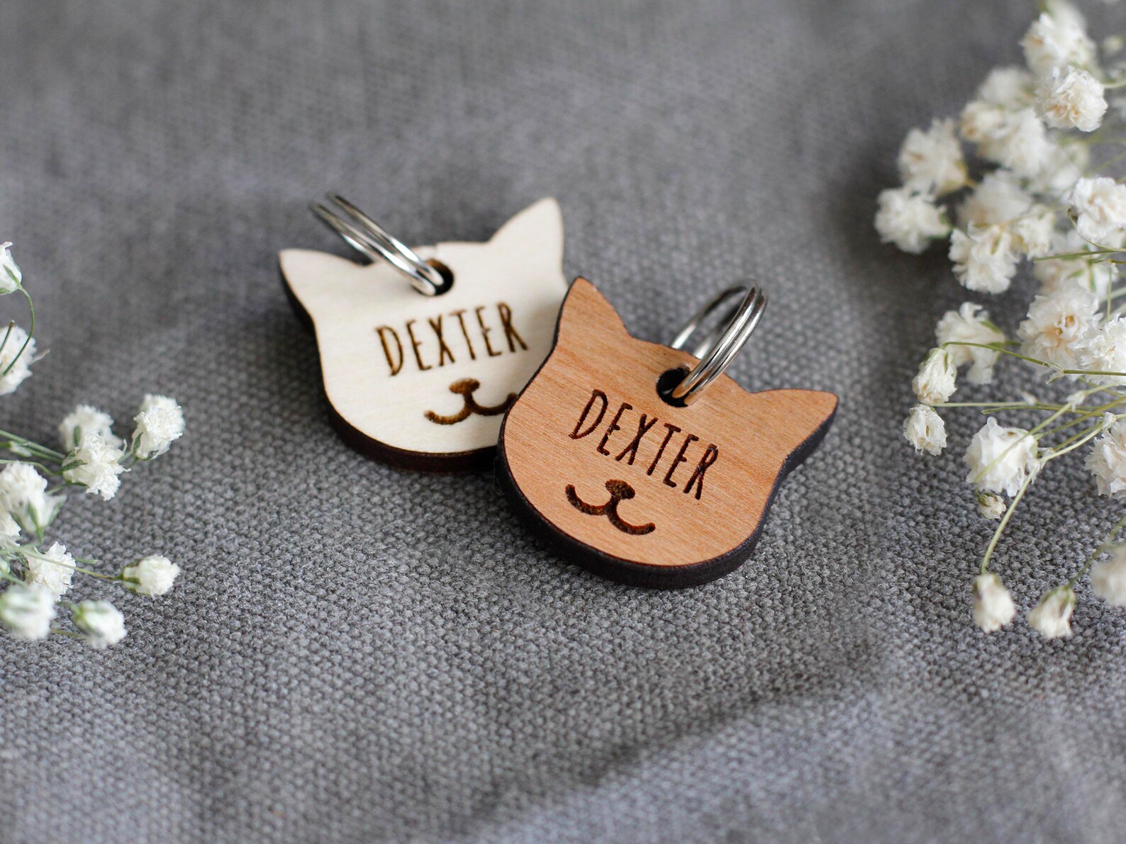 Wooden Cat ID Tag / Cat Tag / Cat Name Tag / Engraved Cat Tag Etsy