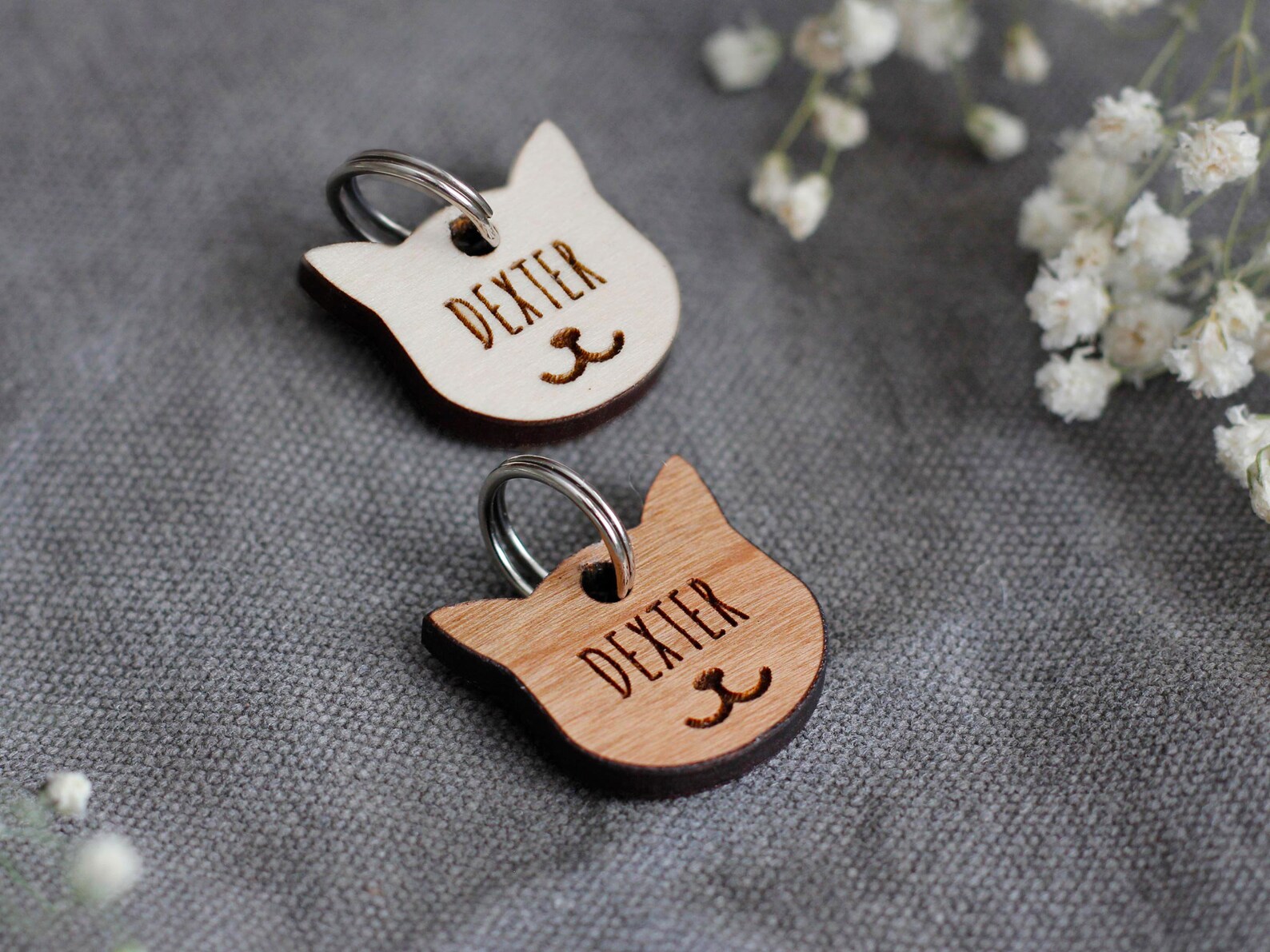 Wooden Cat ID Tag / Cat Tag / Cat Name Tag / Engraved Cat Tag Etsy