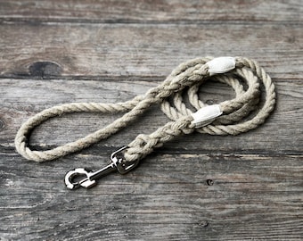 Just Hemp Rope Dog Leash - Nautical Dog Leash, Dog Lead, Strong Dog Leash, Handmade Dog Leash, Pet Leash, Rope Leash