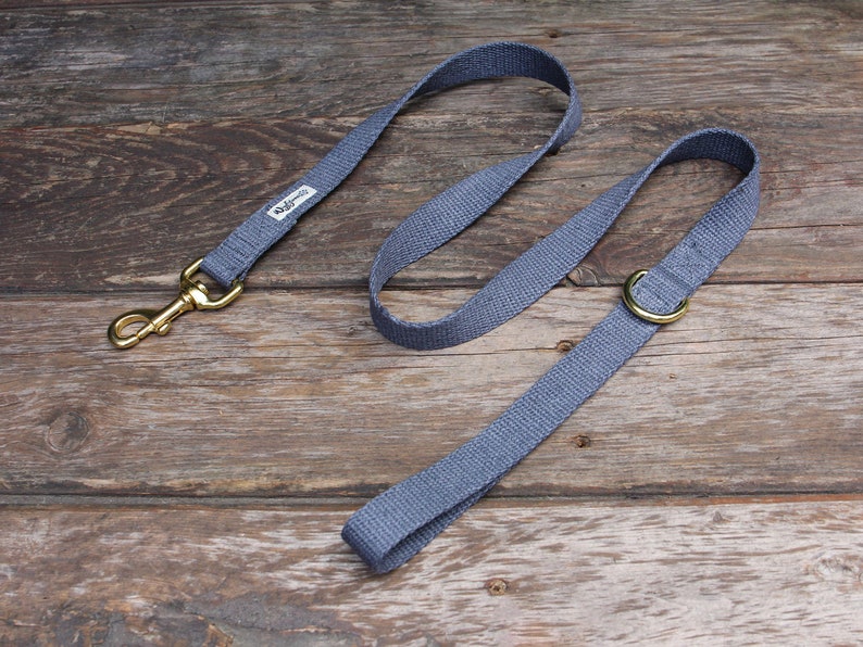 Nautical Dog Leash Handmade Dog Leash Nantucket Blue Just Hemp Flat Dog Leash Strong Dog Leash Dog Lead