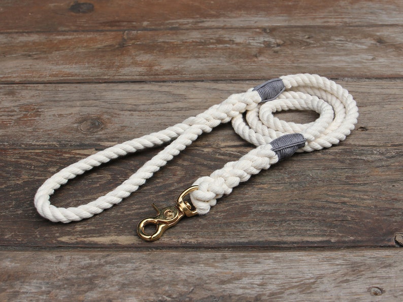 Natural Cotton Rope Dog Leash Handmade Dog Leash, Wedding Leash, Soft Dog Leash image 4