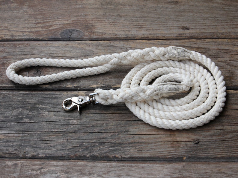 Natural Cotton Rope Dog Leash Handmade Dog Leash, Wedding Leash, Soft Dog Leash image 7