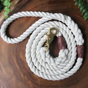 Natural Cotton Rope Dog Leash Handmade Dog Leash, Wedding Leash, Soft Dog Leash image 1