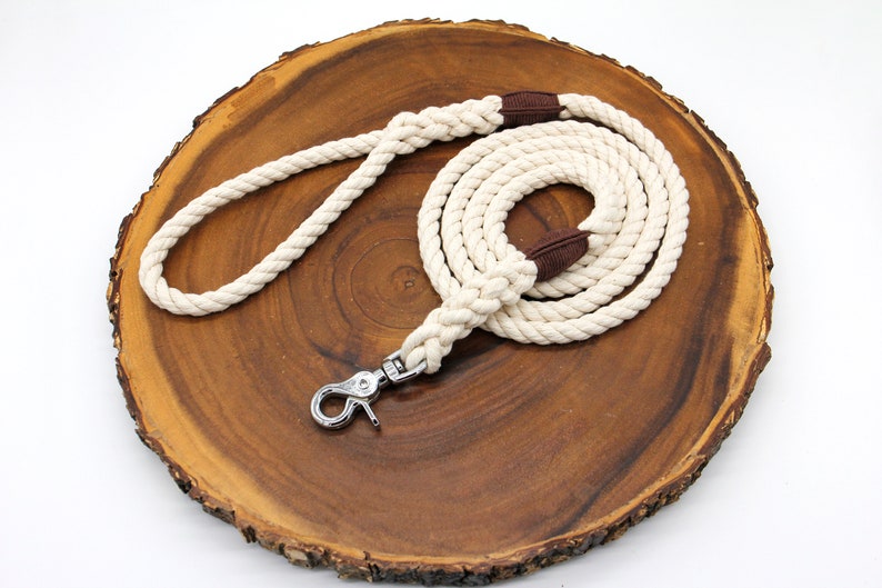 Natural Cotton Rope Dog Leash Handmade Dog Leash, Wedding Leash, Soft Dog Leash image 3