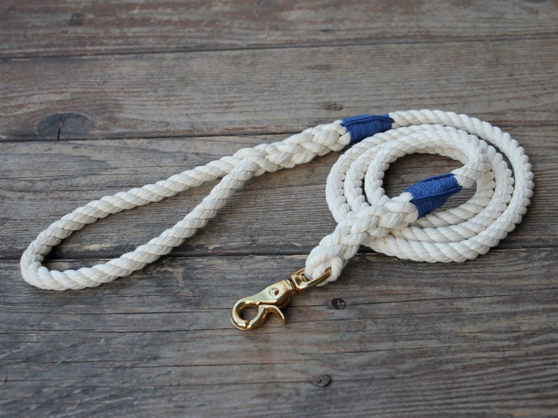 Natural Cotton Rope Dog Leash Nautical Dog Leash Dog Lead Etsy