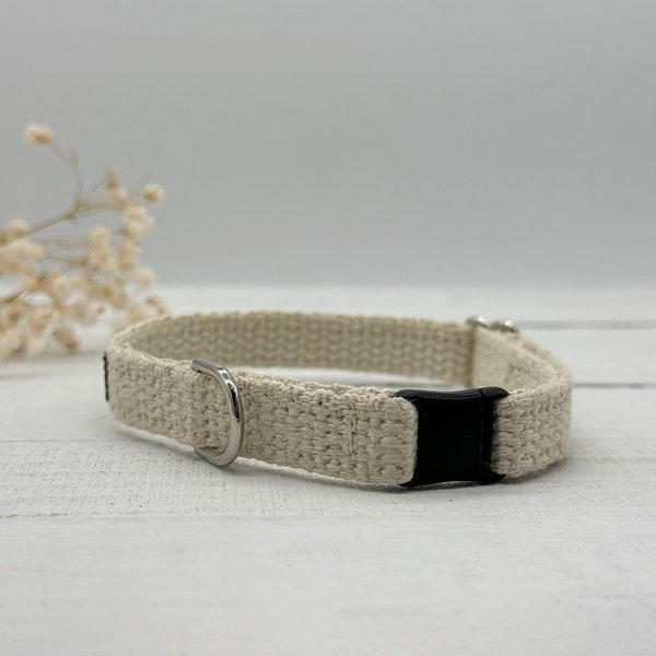 Eco Friendly Just Hemp Cat Collar - Hemp Cat Collar, Adjustable Collar, Breakaway Buckle Cat Collar