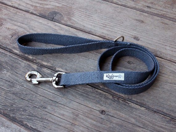 Nantucket Blue Just Hemp Flat Dog Leash  - Natural, Handmade Dog Lead