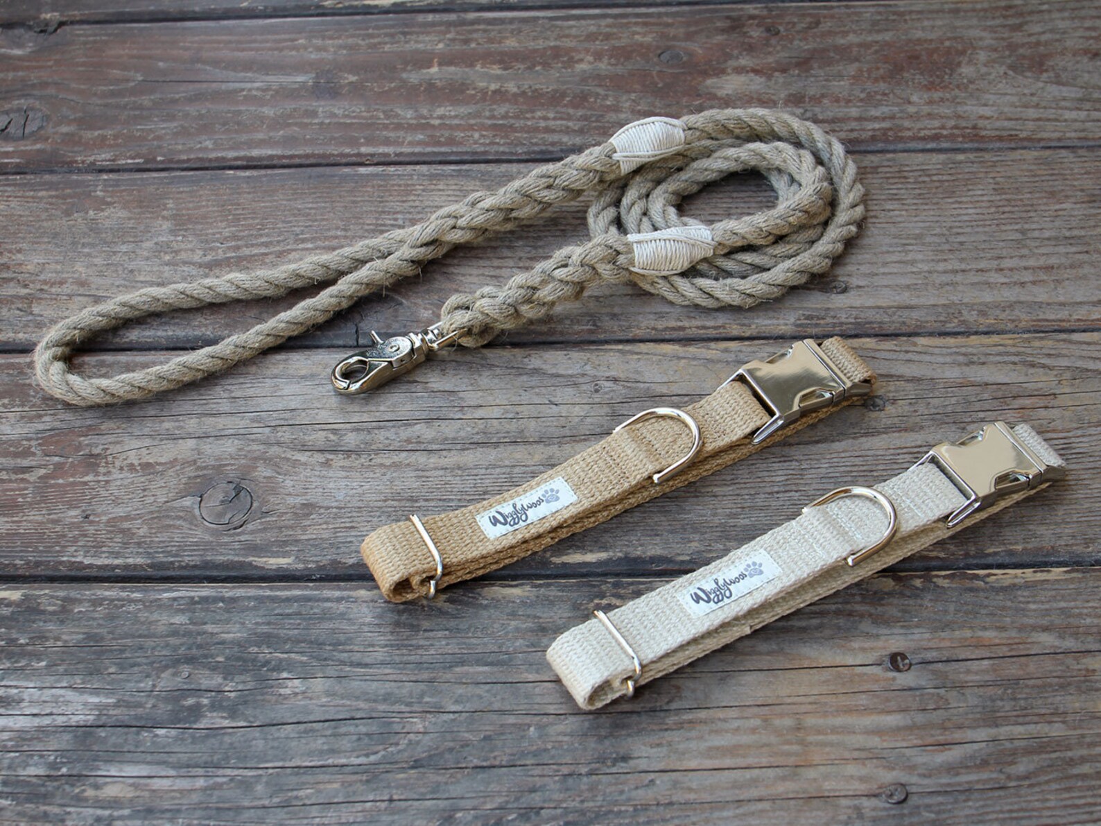 Just Hemp Dog Collar Handmade Natural Dog Collar Etsy