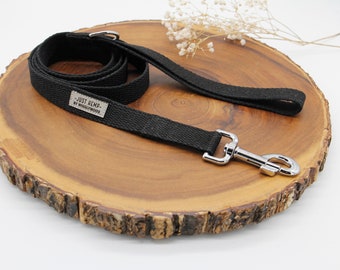 Black Just Hemp Flache Hundeleine - Nautische Hundeleine, Hundeleine, Starke Hundeleine, Handgemachte Hundeleine