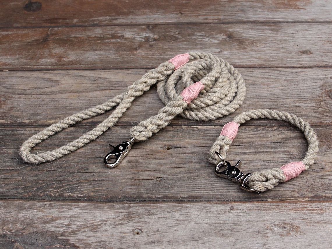 Just Hemp Rope Dog Collar Nautical Dog Collar Handmade Dog Etsy