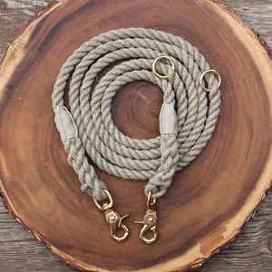 Adjustable Just Hemp Rope Dog Leash - Convertible Dog Leash, Hands-free Dog Leash, Multifunctional Dog Leash, Rope Leash, Crossbody Leash