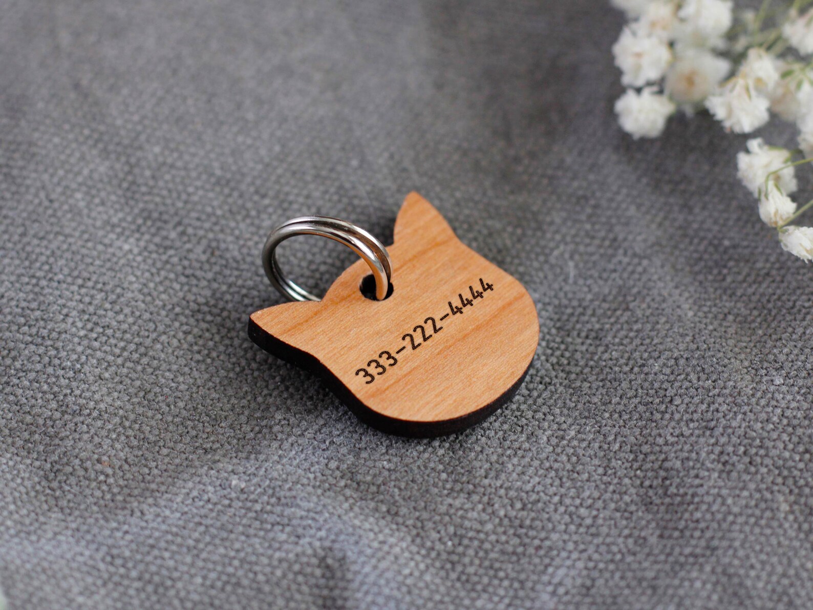 Wooden Cat ID Tag / Cat Tag / Cat Name Tag / Engraved Cat Tag Etsy