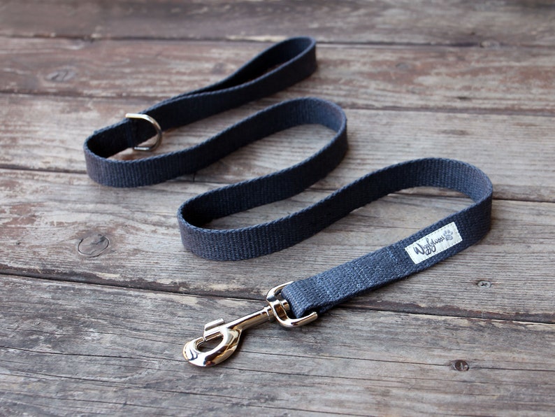 Nautical Dog Leash Handmade Dog Leash Nantucket Blue Just Hemp Flat Dog Leash Strong Dog Leash Dog Lead