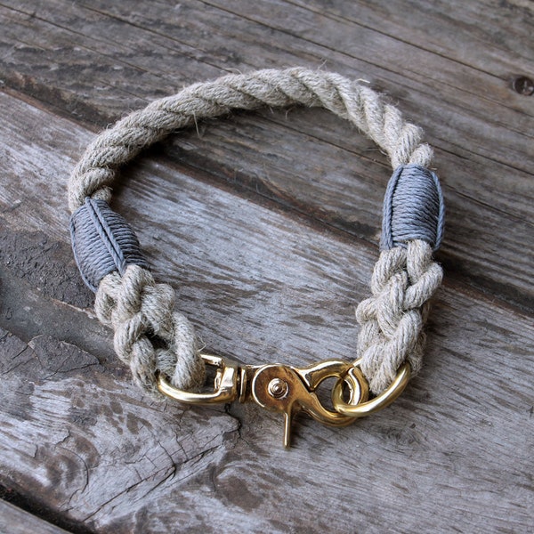 Just Hemp Rope Dog Collar - Nautical Dog Collar, Handmade Dog Collar, Rope Collar, Dog Necklace, Best Dog