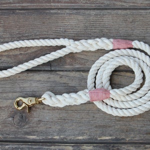 Natural Cotton Rope Dog Leash Handmade Dog Leash, Wedding Leash, Soft Dog Leash image 6