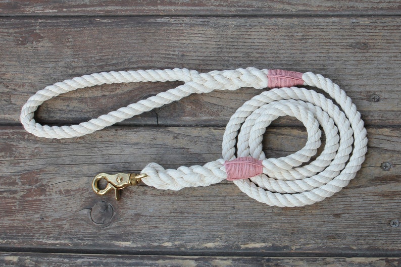 Natural Cotton Rope Dog Leash Handmade Dog Leash, Wedding Leash, Soft Dog Leash image 6