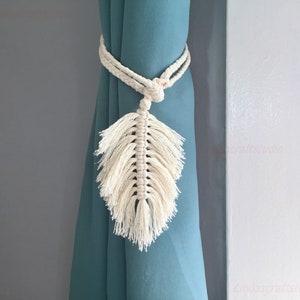 Macrame Feather Curtain Tiebacks: Boho Nursery Decor