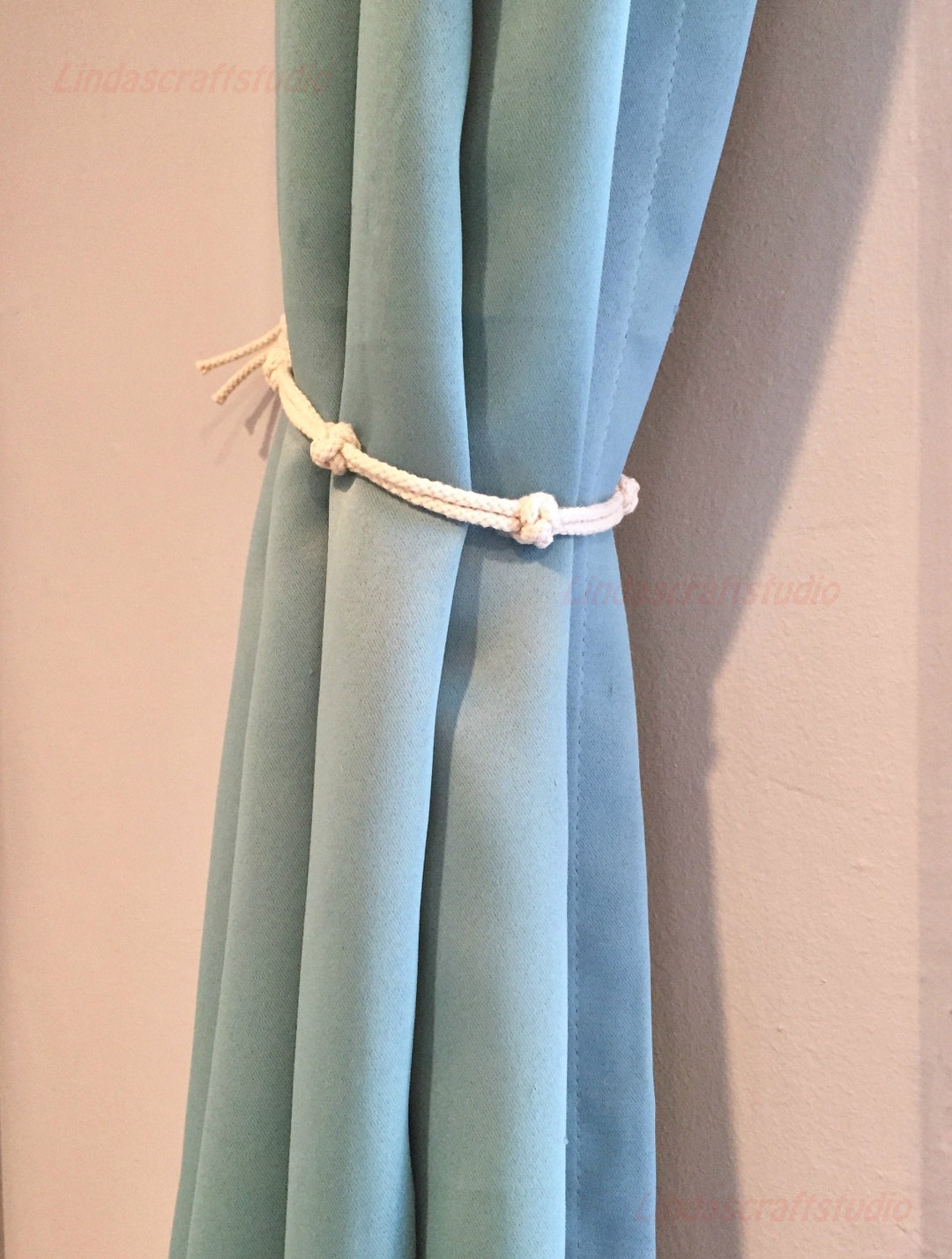 Nautical Bead Knot Curtain Tiebacks/cotton Rope Curtain Holdbacks