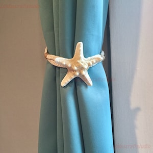 Beach Style Star Fish Curtain Tieback, Beach House Decor, Sea Star Rustic Tieback, Beach House Tieback, Drapery Tieback, Nursery Tieback image 1