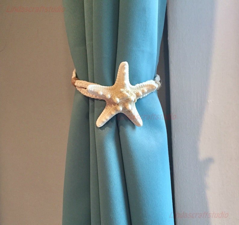 Beach Style Star Fish Curtain Tieback Beach House Decor Sea image 0