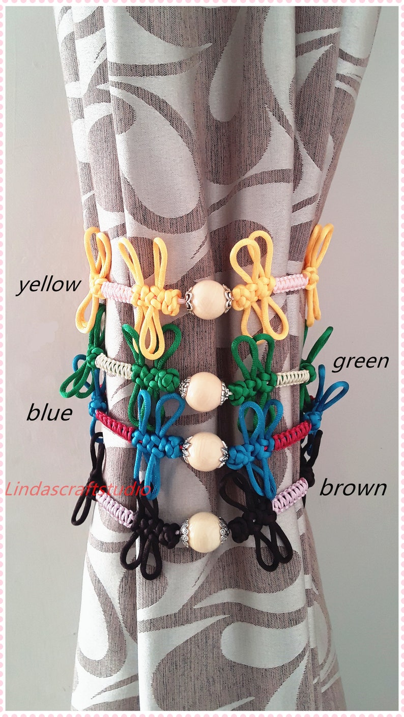 Shower Curtain Tiebacks Macrame Dragon Fly Curtain Etsy