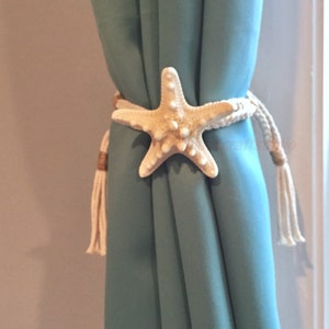 Beach Style Star Fish Curtain Tieback, Beach House Decor, Sea Star Rustic Tieback, Beach House Tieback, Drapery Tieback, Nursery Tieback image 2