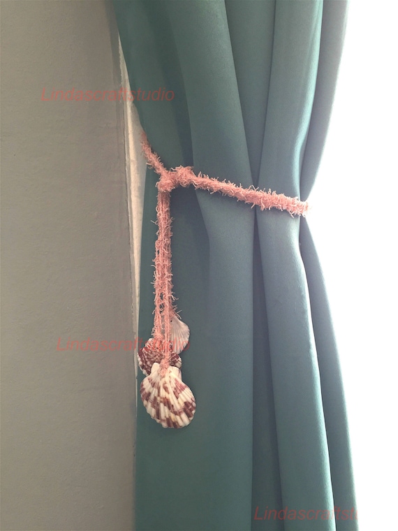 Seashell Curtain Tiebacks Shell Tiebacksnautical Cotton Etsy