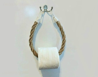 2 Stück Nautische Klopapierhalter Aus Baumwollseil & Edelstahl – Vintage Design, 60 Cm Lang, Für Badezimmer-Deko