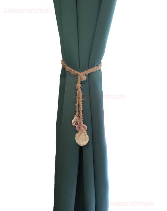 Seashell Curtain Tiebacks Shell Tiebacksnautical Cotton Etsy