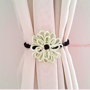 Dahlia Flower Curtain Tiebacks: Handmade Nursery Decor, Set of 2