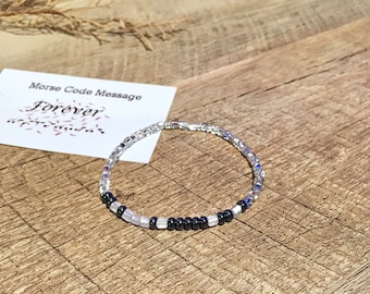 Custom Beaded Morse Code Bracelet, Personalized His Her Couple Set Band, Anniversary Jewelry Gift, Inspiring  Bracelet, Friendship Bracelet