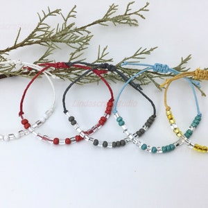 Custom Morse Code Bracelet,Personalized Color Bead Morse Code Bracelet,Couple Bracelet, Personalize,Anniversary Gift, Valentine