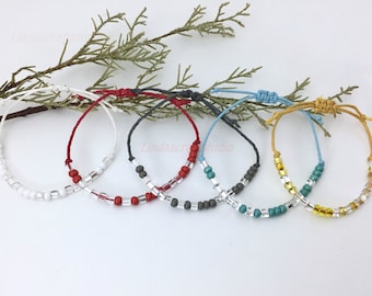Custom Morse Code Bracelet,Personalized Color Bead Morse Code Bracelet,Couple Bracelet, Personalize,Anniversary Gift, Valentine