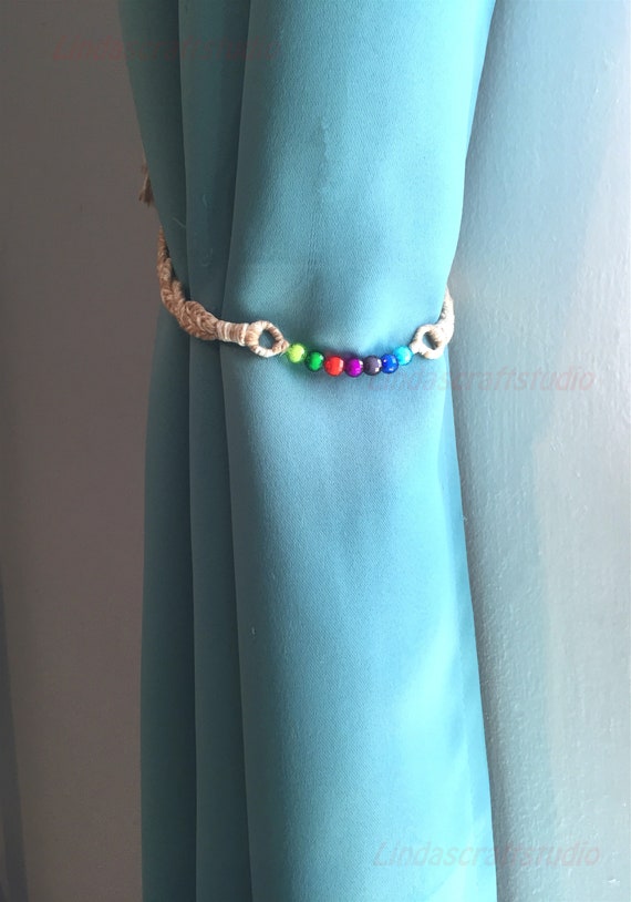 Crystal Bead Cotton Twisted Rope Curtain Tiebacks Tie Backs Etsy