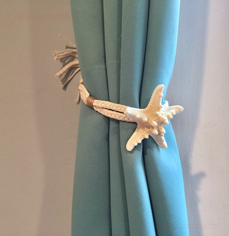 Beach Style Star Fish Curtain Tieback, Beach House Decor, Sea Star Rustic Tieback, Beach House Tieback, Drapery Tieback, Nursery Tieback image 4