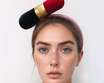 Red Lipstick Headband - Handmade Item - Fascinator Hats