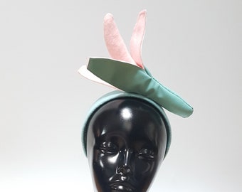 Pink and Turquoise Banana Headband - Handmade Item - Fascinator Hats