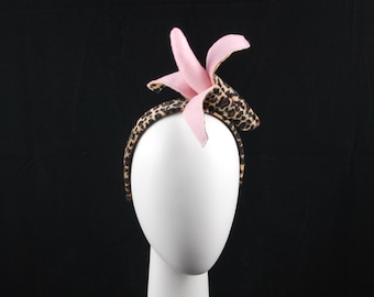 Leopard Print Banana Headband - Handmade Item - Fascinator Hats