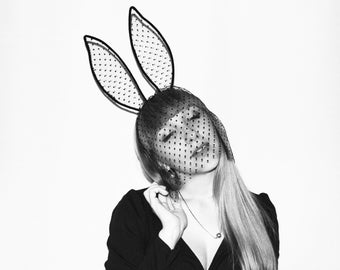 Playboy Black Bunny Mask / Rabbit Mask / Sexy Accessory / - Etsy