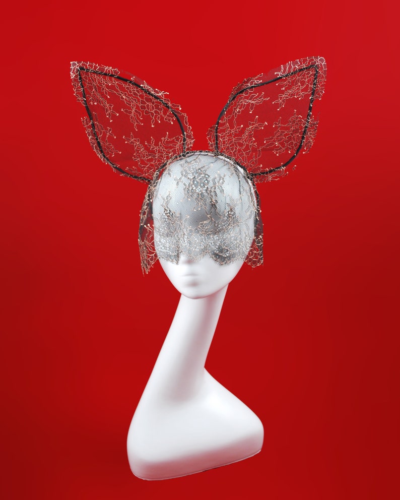 Sexy Bunny Ears With Veil / Rabbit Ears Headband / Rabbit Mask Etsy