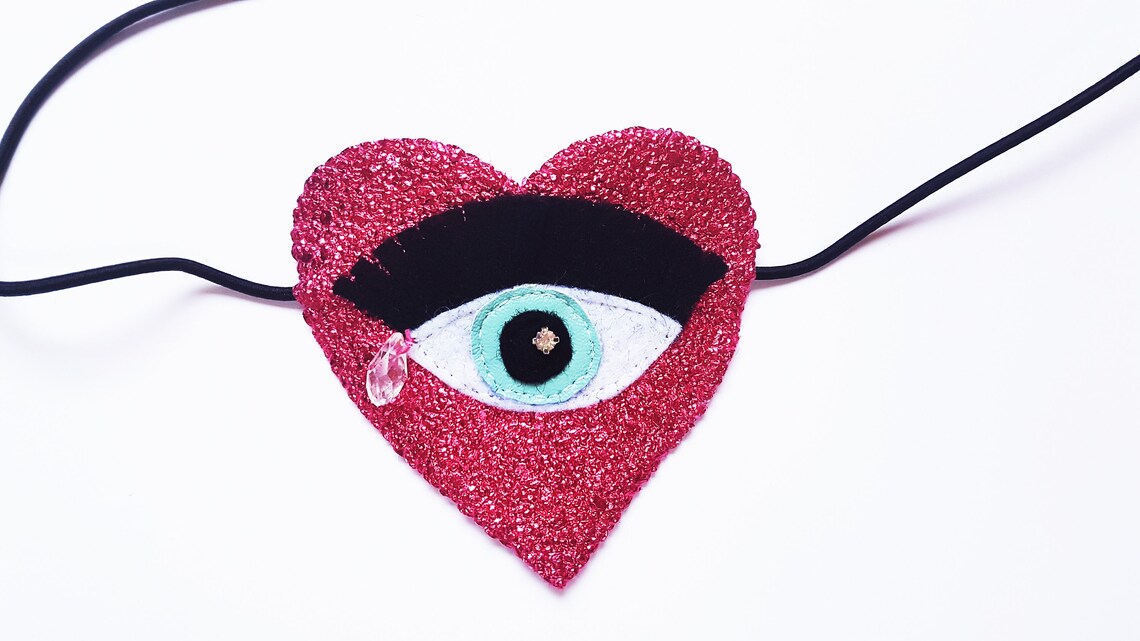 Heartshaped Eye Patch / Fancy Eye Patch / Sexy Accessory / Etsy