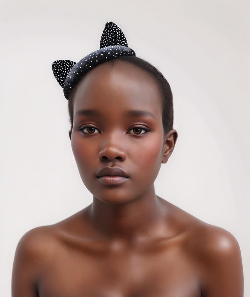 Black Cat Mini Hat - Handmade Item - Fascinator Hats