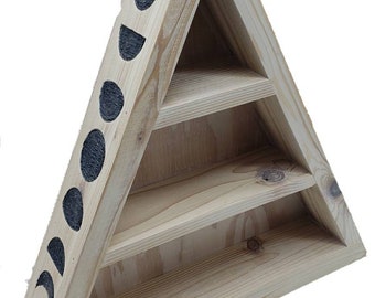 Moon Phases Triangle Shelf - choose stain and accent color