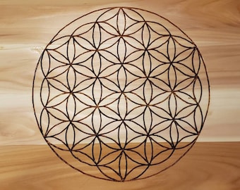 Flower of Life Pedestal Altar Table with Shelf